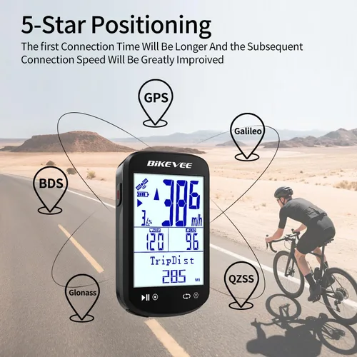 Vista 8 de Paquete GPS inalámbrico para computadora de bicicleta, velocímetro y odómetro, sensor de cadencia, retroiluminación automática y parada automática