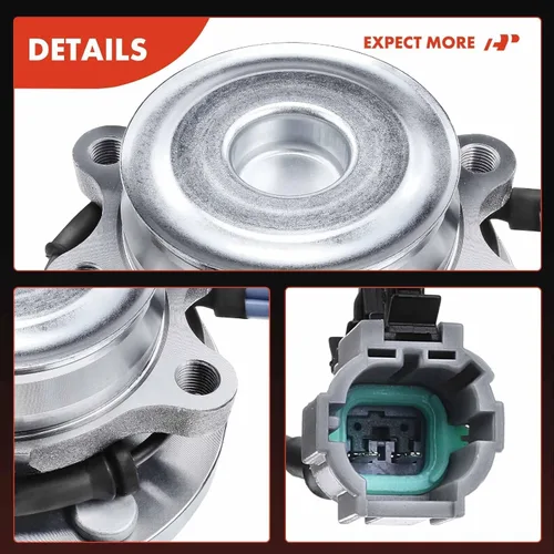 Vista 8 de A-Premium 2 rodamientos de rueda delantera y conjunto de cubo compatibles con Nissan Frontier 2005-2023, Pathfinder 2005-2012, Xterra 2005-2015