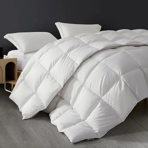 Vista 8 de SAPHREAS - Edredón de plumas y plumón tamaño King, para todas las estaciones, inserto de edredón blanco suave, ropa de cama de hotel lujosa de 100%