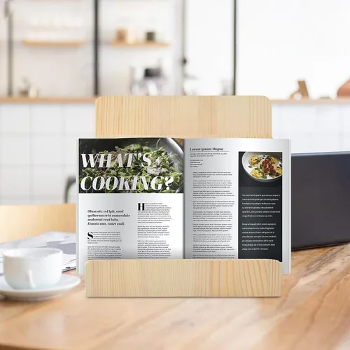 Vista 6 de DOSTATNI 2-Piece 3-Tier Pine Wood Brochure Organizer & Display Stand - 8.5 x 11 Pamphlet/Flyer Holder, Greeting Card & Magazine Display for Desk &