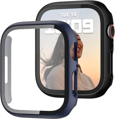 Vista 12 de JZK Juego de 2 fundas con protector de pantalla de vidrio templado para Apple Watch Ultra 3 (2025) Ultra 2/Ultra 49mm, protector delgado