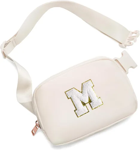 Vista 17 de Gitus Regalos de cumpleaños para niñas de 8, 9, 10, 11, 12, 13 años, cangurera personalizada, bolsa cruzada con letra inicial, bolsa para cinturón