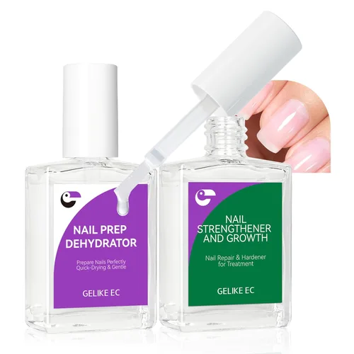 Vista 10 de Gelike EC Capa superior y base para mujer: Base Clear Ridge Filler y capa superior 60s endurecedor de uñas de secado rápido esmalte de uñas extra