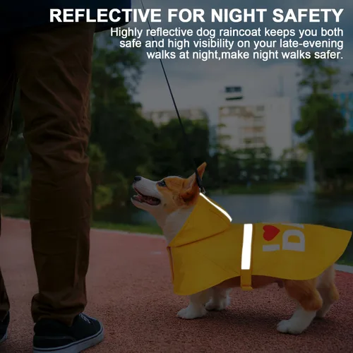 Vista 5 de GreenJoy Impermeable para perros con bonito estampado, impermeable, reflectante, ajustable para perros pequeños, medianos y grandes