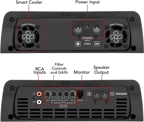 Vista 9 de Taramps Smart 3 Bass 0.5 a 2 ohmios 3000 vatios RMS, multiimpedancia, 1 canal, amplificador para subwoofer de coche, clase D de alta potencia