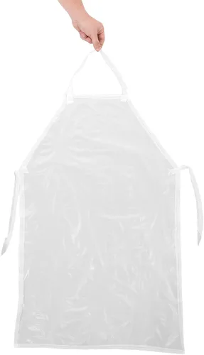 Vista 4 de Luxshiny Waterproof Kitchen Apron Set 4pcs White Long Chef Aprons Adjustable for Bbq Gardening Dishwashing