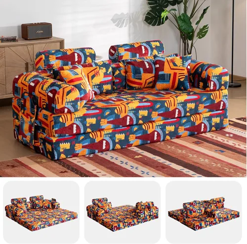 Vista 18 de Sofá cama de espuma viscoelástica de 79 pulgadas, futón convertible con Negro
