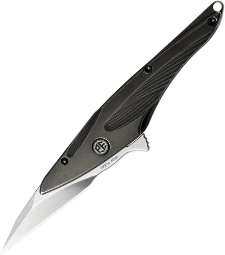 Vista 6 de Petrified fish PFE10 - Cuchillo plegable para colibrí, hoja de satén M390 de 1.06 pulgadas, mango de titanio de 1.05 onzas, cuchillo de bolsillo