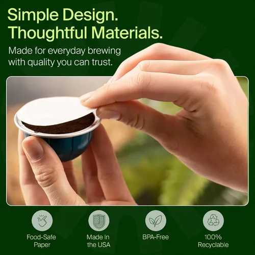 Vista 6 de My-Cap Filtros de papel para cápsulas de café para usar con tapas, cápsulas reutilizables para cafeteras de línea Vertuo, filtros de papel de café