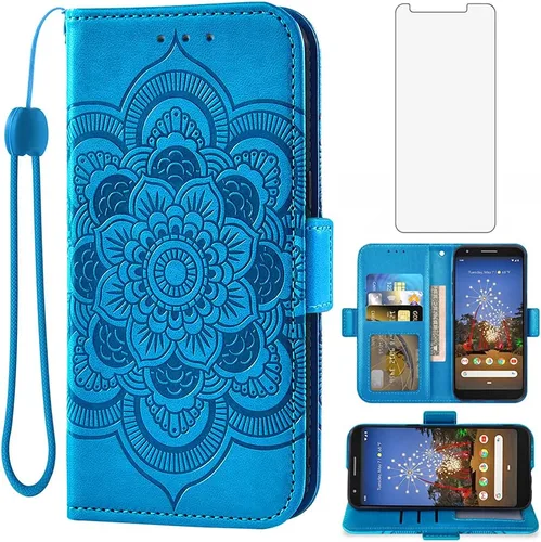 Vista 11 de Asuwish Funda compatible con Google Pixel 3a y protector de pantalla de vidrio templado, soporte para tarjetas de crédito, soporte para celular