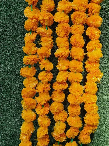 Vista 8 de 5 guirnaldas de flores artificiales de caléndula de 5 pies de largo, celebraciones, bodas indias, eventos temáticos, decoraciones, decoraciones