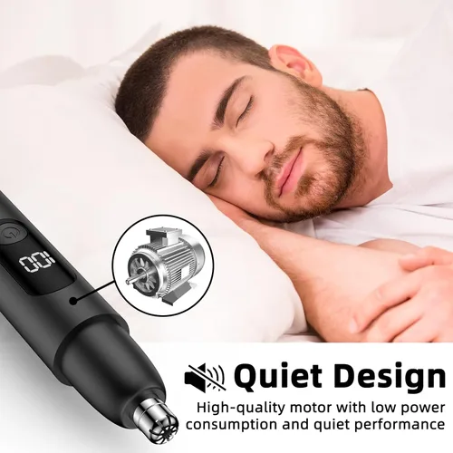 Vista 7 de Smity Cortapapeles de nariz, herramienta recargable inalámbrica sin dolor para cortar el pelo de las orejas y las cejas, cuchillas de doble filo