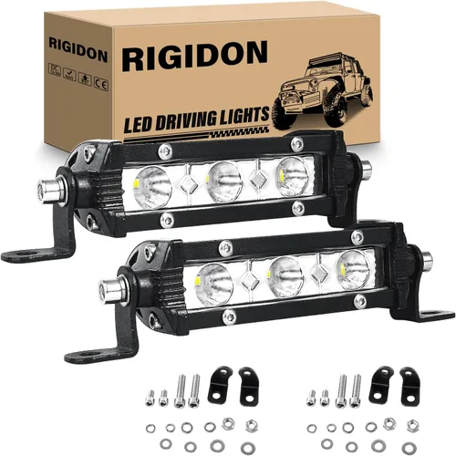 RIGIDON 2 piezas 15 W Barra de luz LED de 4 pulgadas Barra de luz LED delgada Barra de luz LED de una sola fila Impermeable Luz de trabajo LED Luz