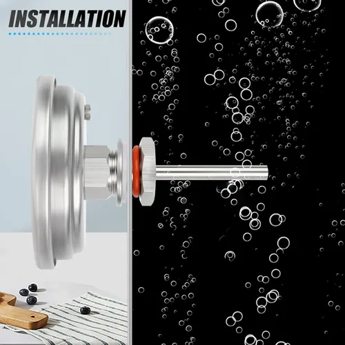 Vista 5 de MEANLIN MEASURE - Termómetro bimetálico de 1/2" NPT, esfera de 3.3", tallo de acero inoxidable de 1-7/8", precisión del 2%, montaje trasero central