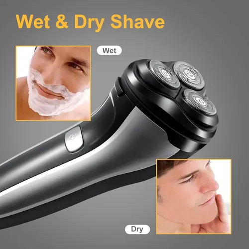 Vista 3 de Men's Electric Shaver, Rolg Razor for Men Rechargeable, Wet & Dry Rotary Shavers Men, Cordless Shaving Razors with Pop-up Sideburn Trimmer