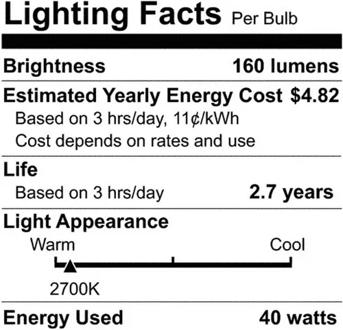 Vista 2 de Satco S2421 Vintage 40 vatios; T9 incandescente; transparente; 3000 horas nominales promedio; 160 lúmenes; base media; 120 voltios