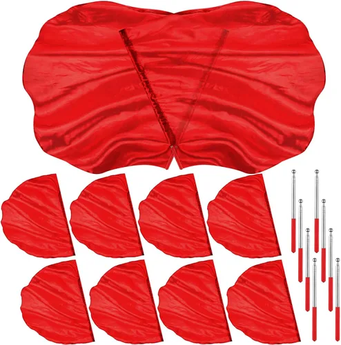 Vista 28 de HunnmingRe Juego de 8 banderas de baile de adoración con 8 piezas de barra escalable de 29.5 x 39.3 pulgadas, banderas de iglesia de alabanza