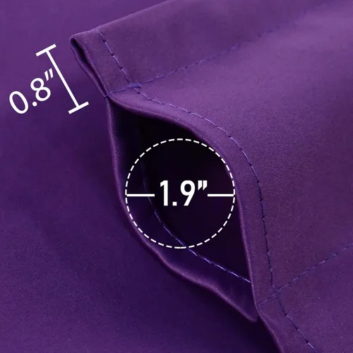 Vista 2 de DECOVSUN Cenefa morada para ventanas de 60 x 18 pulgadas, aislamiento térmico sólido, bolsillo para cortinero, cenefa corta para cocina, cenefa