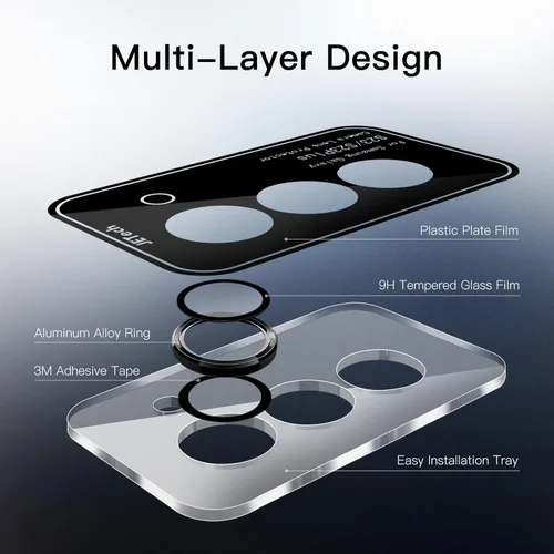 Vista 6 de JETech Protector de lente de cámara para Samsung Galaxy S23 5G de 6.1 pulgadas/S23 Plus 5G de 6.6 pulgadas, cubierta de anillo individual de metal