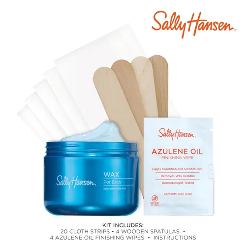 Vista 2 de Kit de cera microondable Sally Hansen para piernas, axilas y bikini Elimina el vello desde la raíz – Vegano y probado por dermatólogos