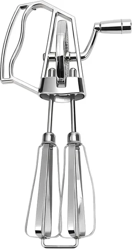 Generic Stainless Steel Manual Beater, Ergonomic Hand Crank Mixer With Dual Beaters, Perfect For Whisking And Beating, Essential Kitchen Gadget