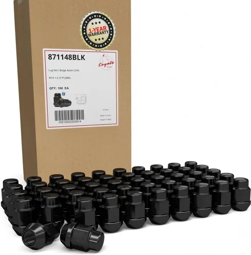 Vista 10 de Wheel Accessories Parts 20 piezas de tuercas de llanta M14x1.5, rosca de 14x1.5, tuerca de seguridad tipo bellota, 1.4" de largo, negras