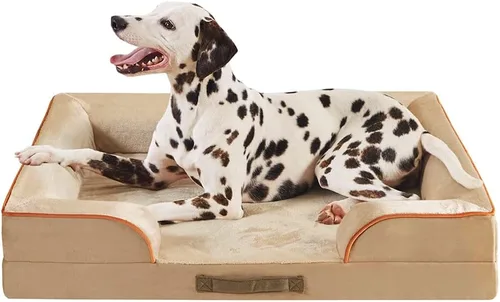 Vista 13 de Friends Forever - Cama ortopédica para perros medianos, cama de espuma viscoelástica impermeable para perros M con funda extraíble y lavable, gris