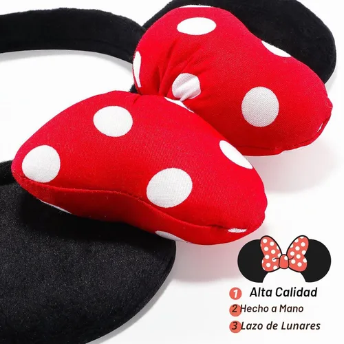 Vista 4 de ODOCARE Handmade Mouse Ears Headband for Women and Ladies, Polka Dot Bow Mini Ears Costume Accessories Puntos blancos y negros