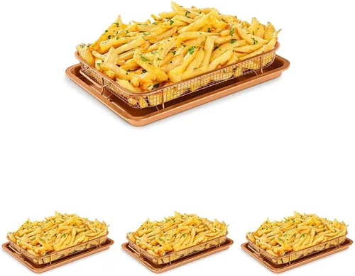 Vista 8 de Bakken Swiss - Bandeja para freidora de aire con malla elevada, ideal para horno, para hornear y alimentos crujientes, apta para lavavajillas, sin