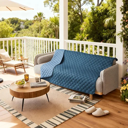 Vista 3 de gogobunny Funda de cama 100 % impermeable de doble cara para perro, manta para mascotas, sofá, protector de muebles para niños, perros y gatos, Azul