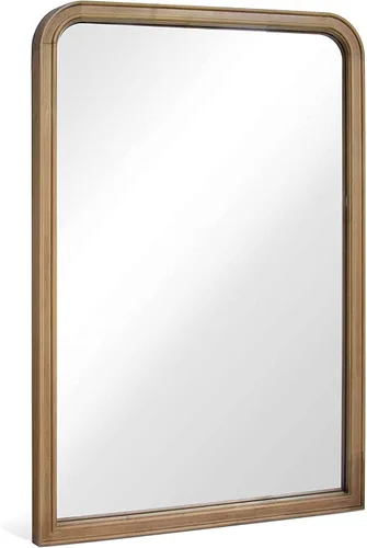 Vista 2 de WallBeyond Paquete de 2 espejos de pared de arco de granja de 24 x 36 pulgadas con marco de madera para decoración del hogar de baño o dormitorio