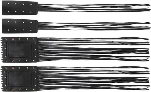 Vista 8 de Funda universal de cuero para manillar de motocicleta con borlas de flecos, juego de 2 piezas para Victory Cruiser