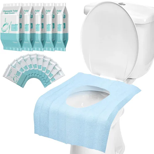Vista 9 de Paquete de 30 fundas desechables para asiento de inodoro, 100% impermeables, XL, envueltas individualmente, desechables para adultos y niños