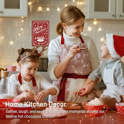 Vista 2 de Letrero de Chocolate Caliente – Accesorios de Barra de Cacao Caliente de Navidad – Decoraciones de Suministros de Estación de Cacao – Decoración