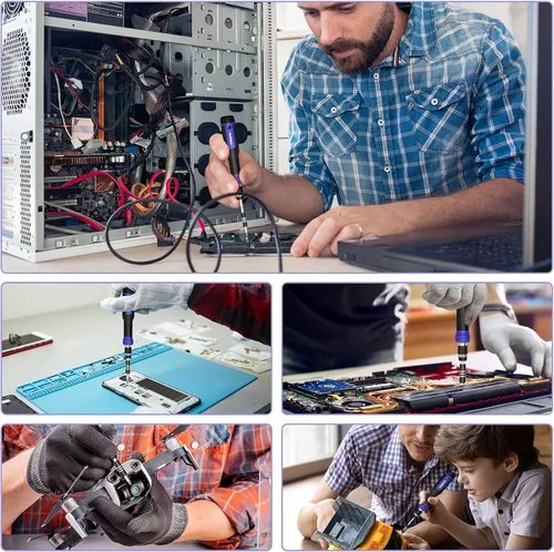 Vista 7 de STREBITO Juego de destornilladores de precisión de 191 piezas de destornillador de punta múltiple de 1/4 pulgadas, herramienta de mejora del hogar