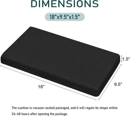 Vista 3 de baibu Cojín rectangular de espuma viscoelástica, diseño de doble capa, antideslizante, con funda lavable a máquina, solo 1 almohadilla