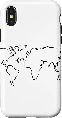 Vista 5 de World Map Airplane Funny Wanderlust Travel Traveler Gift Case for iPhone 17