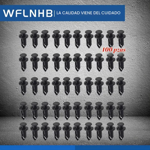 Vista 5 de WFLNHB 100 clips de retención de 0.315 in Push Pin Splash Guard Cuerpo Panel de reemplazo para Honda