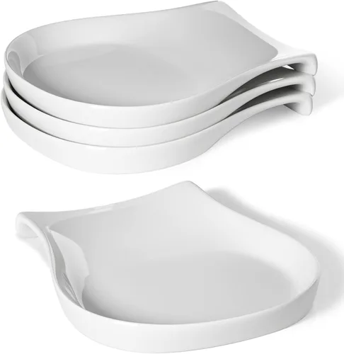 Vista 15 de Reposacharas, Soporte para Cucharas de 4.5 Pulgadas de Porcelana para Encimera de Cocina, Reposacharas Blanco para Estufa, Accesorios de Utensilios