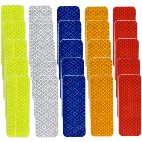 25 calcomanías reflectantes de advertencia, surtido de cintas reflectantes impermeables para exteriores, calcomanías reflectantes de seguridad, 1.2