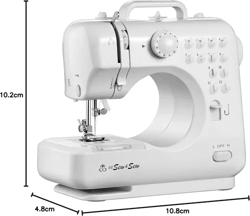 Vista 6 de Michley LSS-505+ Máquina de coser de escritorio de 12 puntadas, color blanco