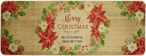 Vista 12 de Morning View Tapete de Navidad para puerta de vacaciones, tapete decorativo tropical de bienvenida para interiores y exteriores, extra largo