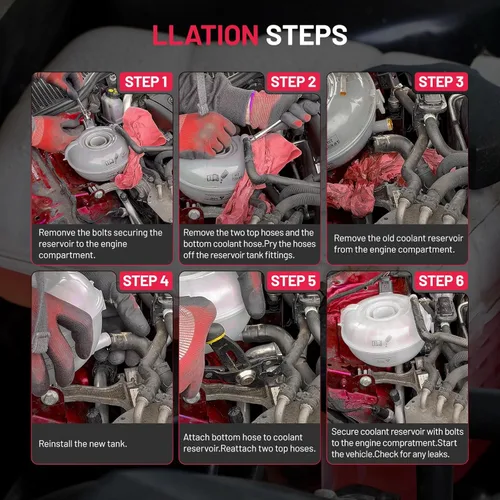 Vista 7 de BDFHYK Depósito de expansión de refrigerante del motor compatible con Audi 2012-2018 A6 A6 Quattro, 2012-2018 A7 Quattro, 2014-2018 RS7, 2013-2018