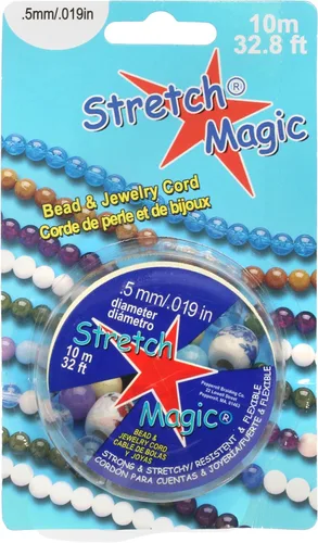 Vista 8 de Stretch Magic Cordón elástico para cuentas – Color negro, 0.020 in de diámetro, 32.8 ft (32 pies) – Cuerda fácil de anudar, fuerte y elástica