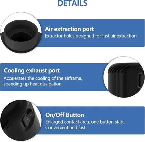 Vista 6 de Bomba de aire eléctrica para bolsas de almacenamiento al vacío, bolsa de almacenamiento al vacío ahorradora de espacio, bomba de vacío para ropa