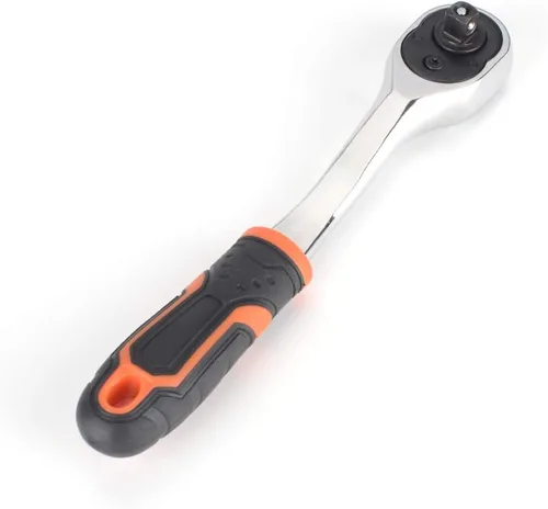 FLZOSPER Llave de trinquete de enchufe de 1/2", trinquete de desplazamiento compuesto de liberación rápida de 10", cabeza ovalada de 72 dientes,