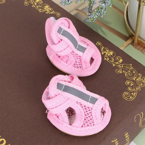 Vista 9 de ULTECHNOVO Sandalias transpirables para perros pequeños, zapatos de malla tamaño 1 con suela de goma flexible, botines antideslizantes para perros