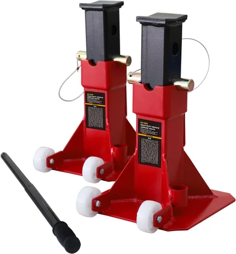 Vista 9 de Torin ATZ70006PB Soportes de Gato de Servicio Pesado: Soporte de Gato Estilo Pin con 2 Ruedas Giratorias y Mango, Soporte de Carro Fácilmente