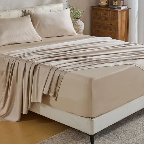 Vista 40 de MEISHANG Sábanas de algodón de 1000 hilos, tamaño Queen, 100% algodón egipcio, tejido satinado, suave y transpirable, certificado Oeko-Tex
