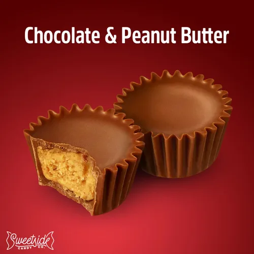 Vista 2 de Tazas de Mantequilla de Maní Sin Azúcar - Caramelos Miniatura de Maní del Tamaño de un Bocado Cubiertos en una Cáscara Crujiente de Chocolate